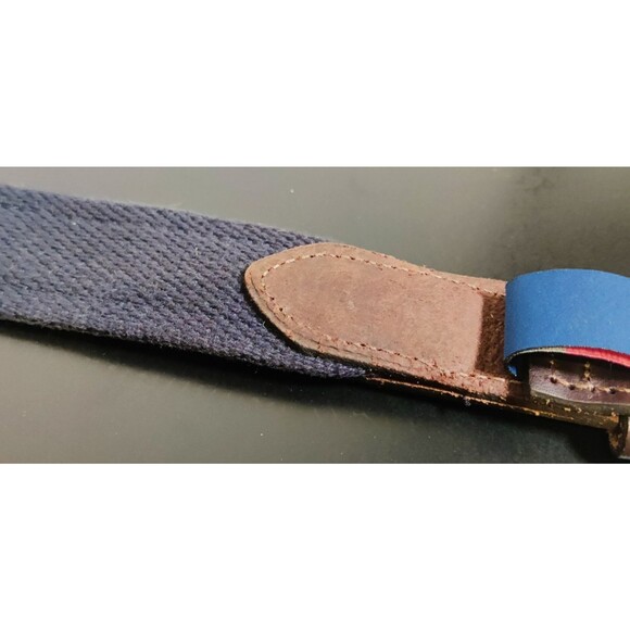 Vineyard Vines Whale Canvas and Leather Tipped Golf belt Size 36 Pre Owned - Picture 12 of 14